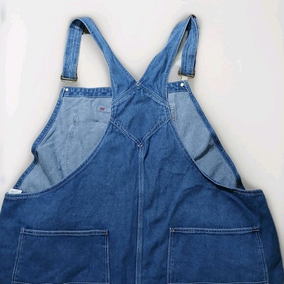 Hisea Mens Vintage Overall Bibs Blue Jeans 52x30 Workwear Comfort 100% Cotton - Picture 9 of 16